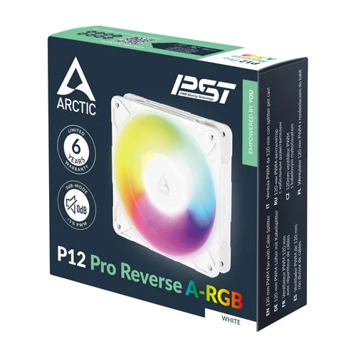 Arctic P12 Pro Reverse ARGB 120mm White Cabinet Fan